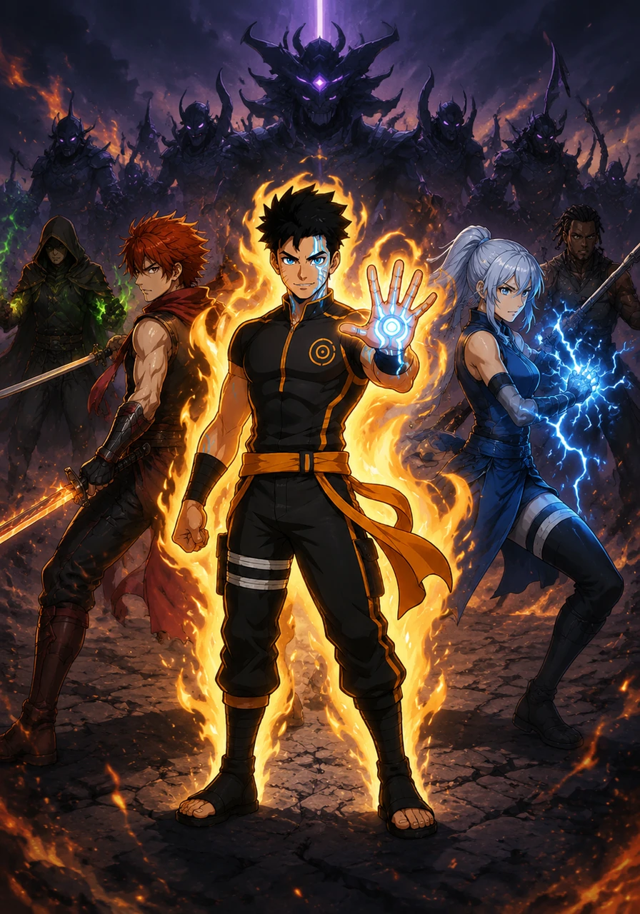 Standing side-by-side with new allies, Troy prepares for a decisive confrontation against the shadows threatening this timeline. His presence brings a new hope to the battlefield, a beacon of power that bridges two eras.