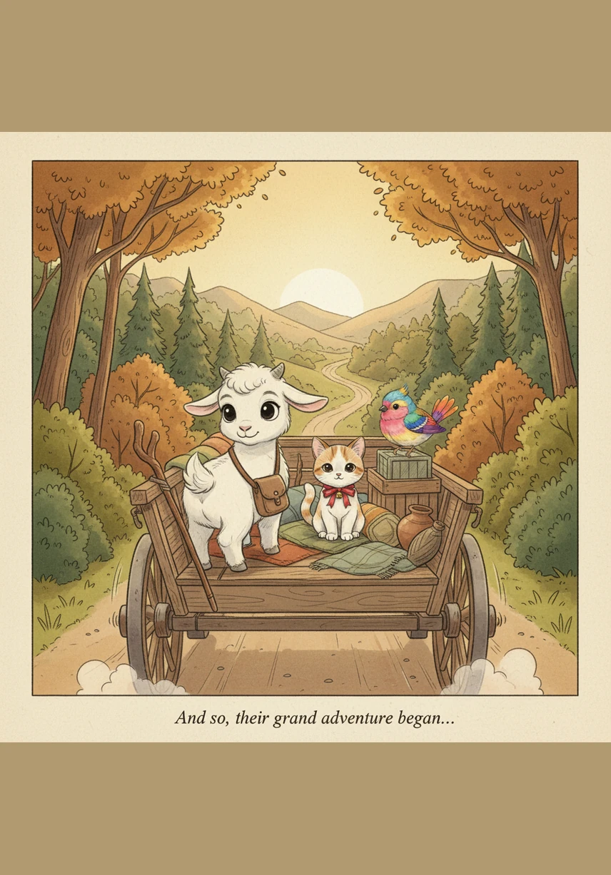 بکو ایک خوبصورت نیلی گاڑی کے پیچھے بیٹھ گیا اور سفر شروع ہوا۔ اس نے پیچھے مڑ کر اپنے فارم کو دور جاتے دیکھا اور ہاتھ ہلا کر الوداع کہا۔