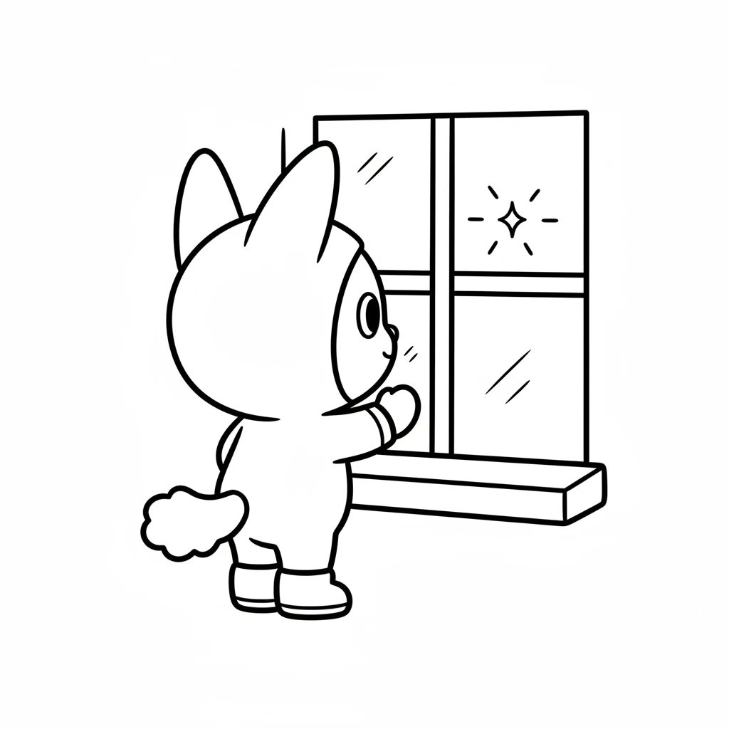 Suddenly, a tiny, shimmering light twinkles just outside Lulu's window. It dances and glows with a gentle, inviting sparkle. Lulu's eyes widen with curiosity and excitement.