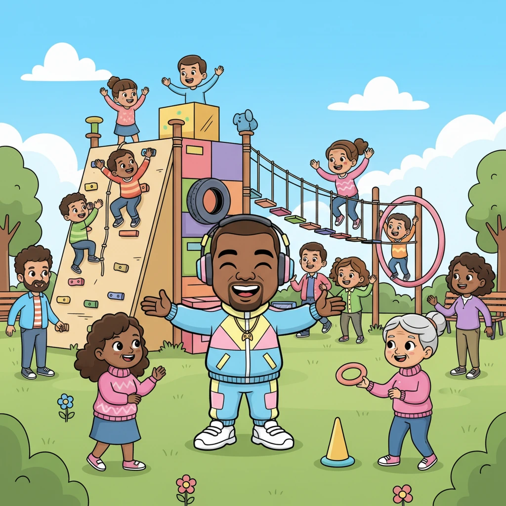 Not just kids, but parents and grandparents too started joining in! The park where Kai built his game transformed into a bustling hub of laughter and teamwork. Kai's game brought the whole community closer, one joyful play session at a time.