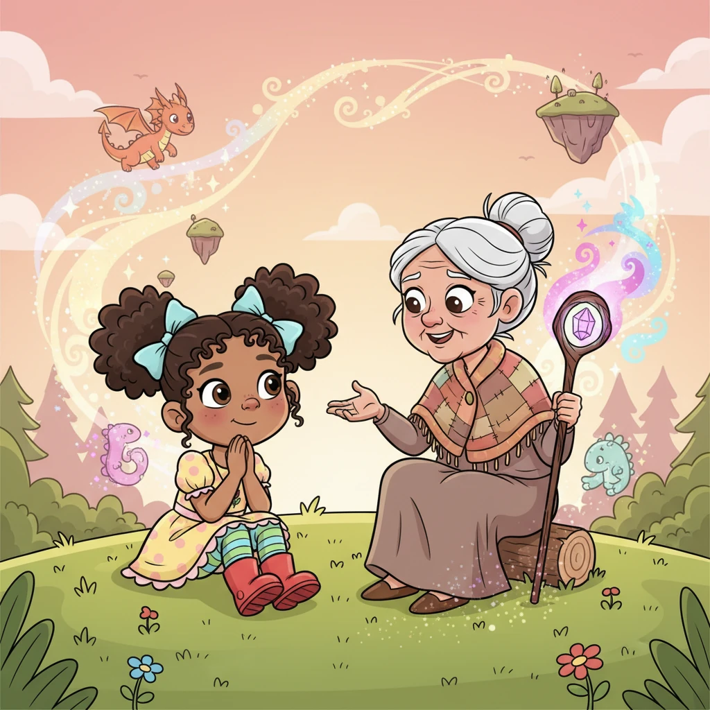 Elara was utterly captivated, her imagination soaring with excitement. She sat cross-legged beside Rosie, listening intently to every word, picturing the wondrous, unseen world Rosie described.