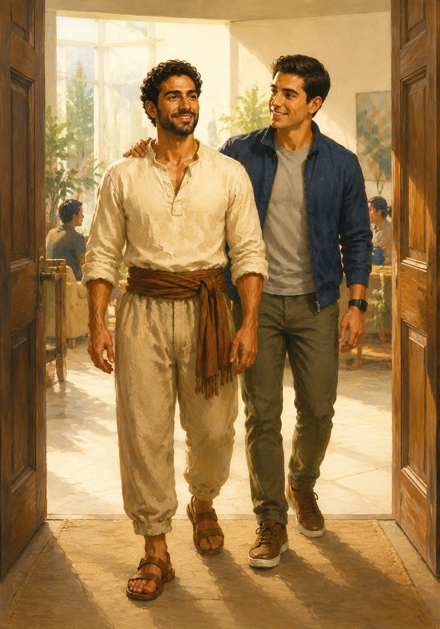 Guided by the device's recommendations, Omar walks through the doors of a bright and welcoming recovery center. Adam stays by his side, proving that the right technology combined with friendship can pave the way for a total transformation.