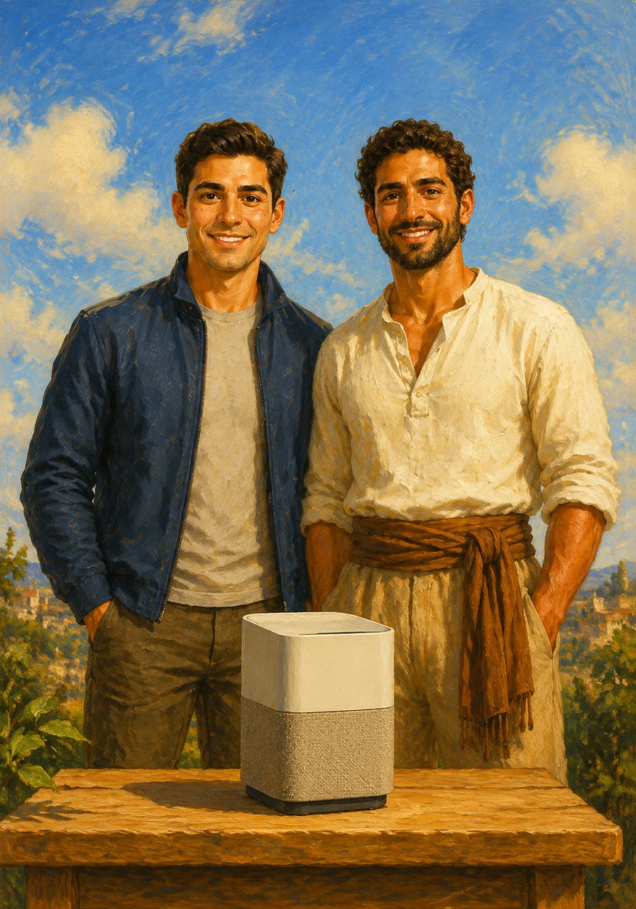 Months later, Omar and Adam stand together under a clear blue sky, both smiling with renewed health and hope. Safe Sense rests on the table between them, a testament to how innovation can guide humanity toward a brighter and healthier future.