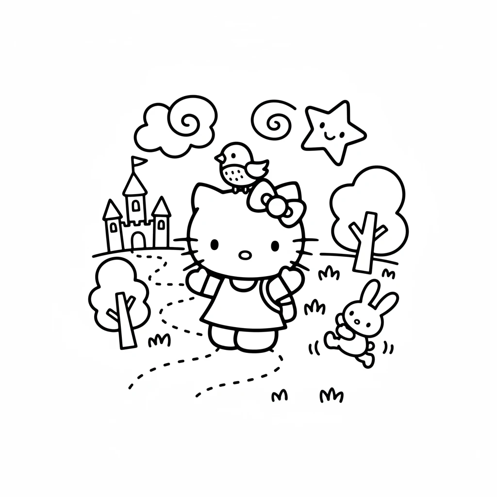 hello kitty coloring page