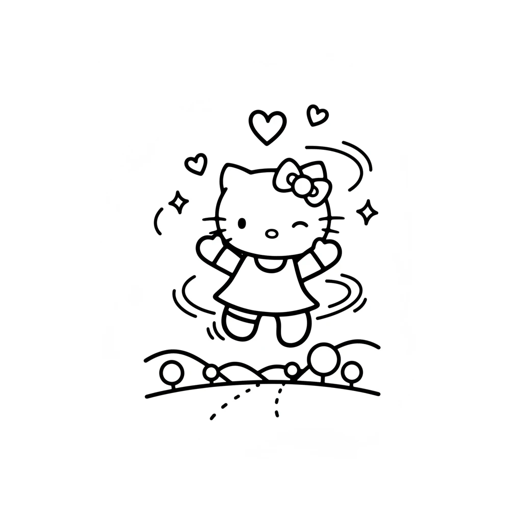 With a full heart and happy paws, Hello Kitty felt a wonderful sense of accomplishment. The adventure was even better than her dream. She knew she would cherish these memories forever.