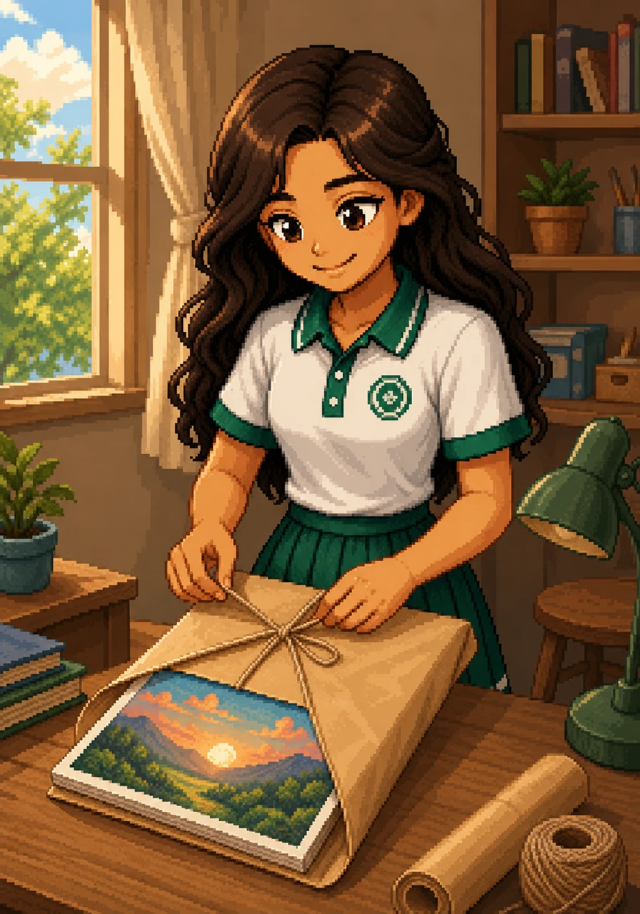 On the final day of submission, Litzi looked at her completed artwork with a deep sense of pride. She carefully wrapped the drawing and handed it in, sending her dreams out into the world with a hopeful heart.