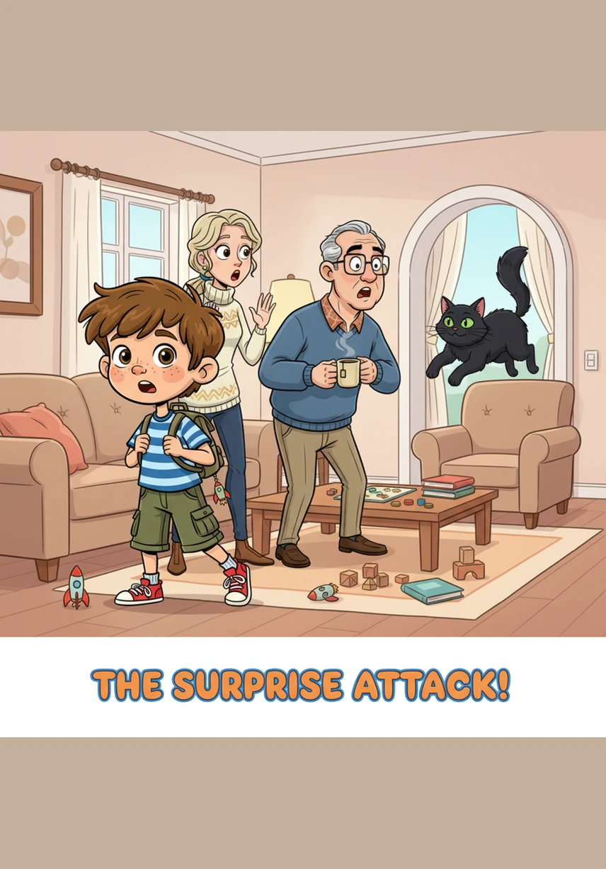 Plötzlich unterbricht eine laute Musik das Programm und eine rote Eilmeldung erscheint auf dem Bildschirm. Ein bunter Heißluftballon ist im Stadtpark versehentlich losgeflogen und schwebt nun ganz allein über den Häusern.