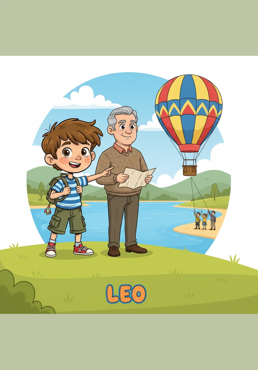 Mit all seinem gesammelten Wissen hilft Leo den Besitzern des Ballons, den richtigen Weg zum See zu finden. Dank seiner Hilfe können sie den Ballon am Ufer sicher einfangen und wieder nach Hause bringen.