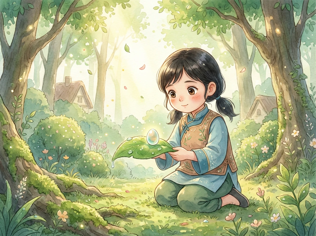 在一个阳光明媚的春日，一片绿叶上躺着一颗小小的，晶莹剔透的卵。这就是小蓝的起点，一个充满希望的开始。