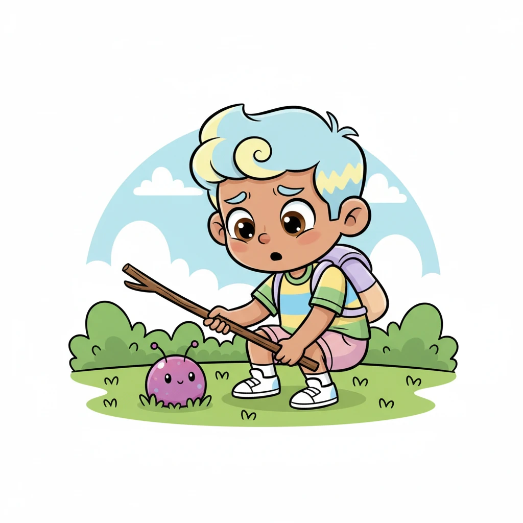 Liam poked it gently with a stick, his brow furrowed in confusion. The creature didn't move, and Liam, usually quick to solve puzzles, realized this was a mystery too big for him alone. He knew exactly who could help.