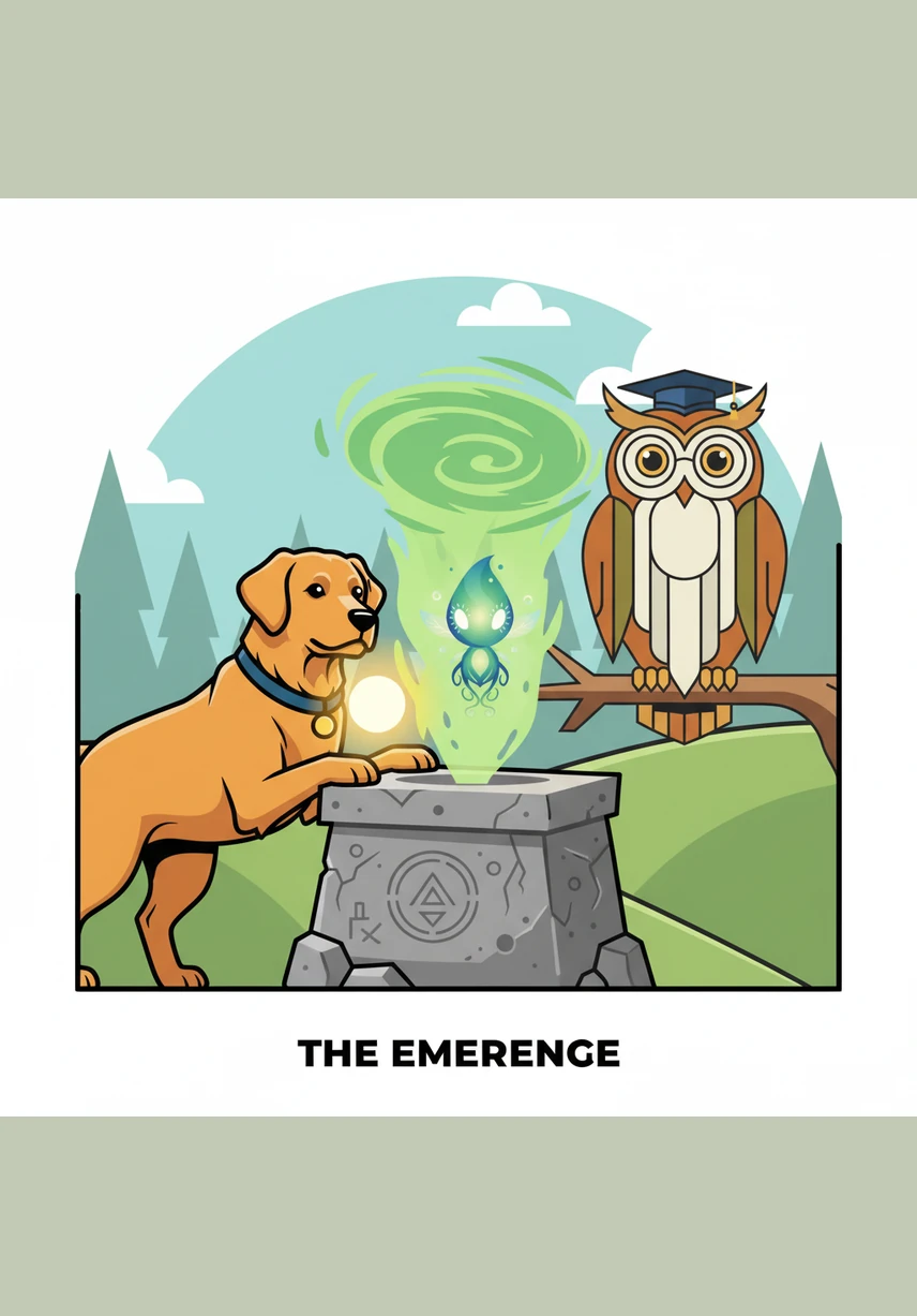 When Barnaby leaned forward and pressed his tag against the stone, the fountain erupted with sparkling, multi-colored water. The life-giving spray reached every corner of the garden, causing exotic flowers to bloom instantly in shades of neon purple and gold.