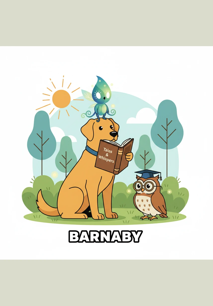With the garden safe once more, Barnaby spent the afternoon playing with the sprites and teaching them how to fetch magical glowing seeds. He realized that being the owner of this place meant he was part of a family that needed his strength and joy.