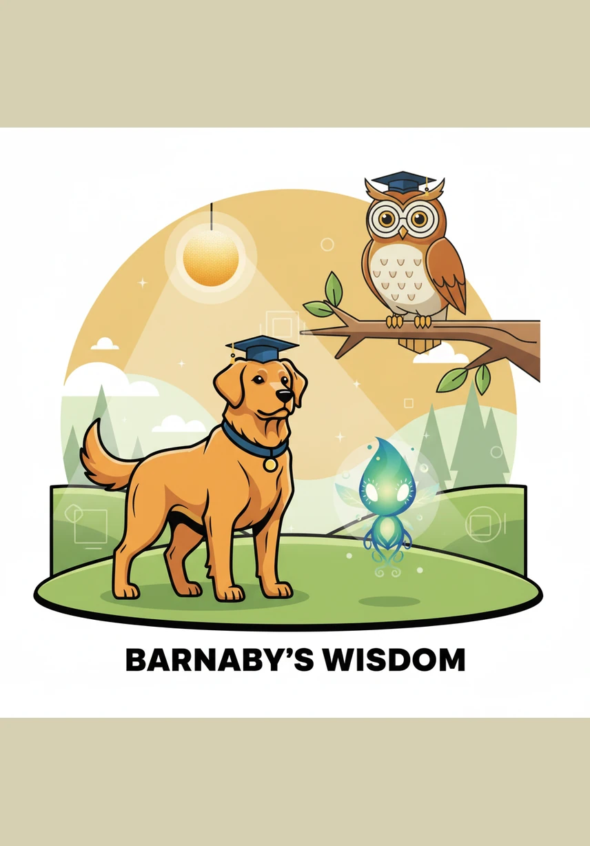As the sun set, Barnaby walked back through the stone archway and found himself back in his quiet backyard. He curled up for a nap, knowing that while he looked like an ordinary dog, he carried the key to a secret world of wonder.