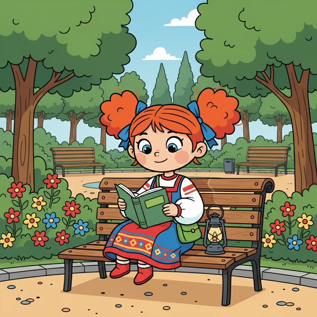 После музея Маша отправилась в Александровский сад. Там она увидела множество деревьев, цветов и уютных скамеек. Маша решила отдохнуть и почитать путеводитель, планируя дальнейшие приключения.