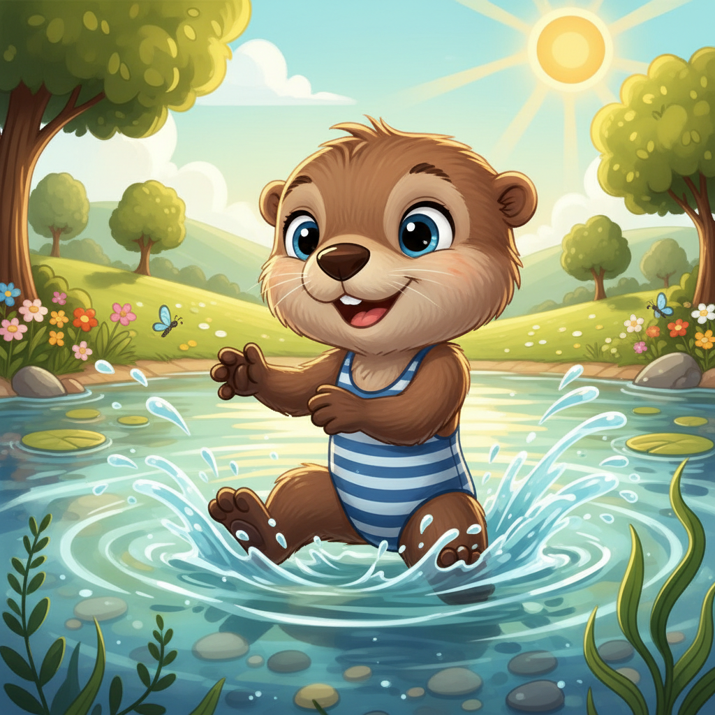 Sunny splashes with glee in the cool, clear water of a nearby lake. The refreshing water washes away the summer heat, making her feel weightless and free. She kicks and paddles, feeling like a happy little fish.