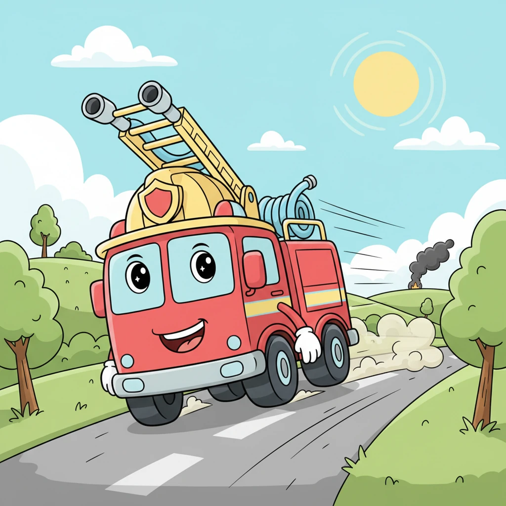 Blaze the fire truck speeds to help!