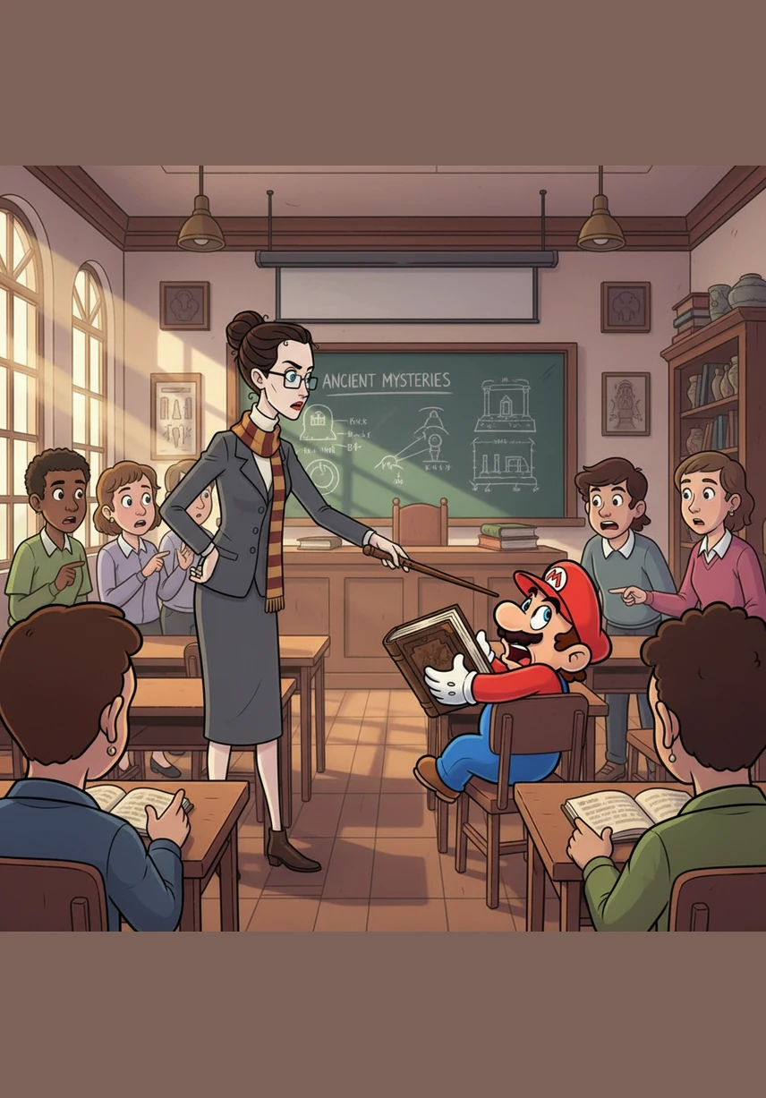 With a bony finger pointed straight at the glass, the professor says with cold precision, "You." Mario looks around the room frantically, hoping she is talking to someone else, but she quickly follows up with, "Yes. You."