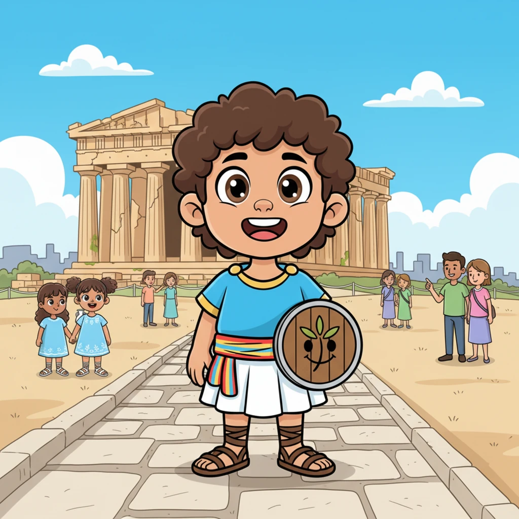 Next, Niko zoomed to Athens to see the magnificent Acropolis. This time, he learned about 'timed tickets.' Everyone arrived at different times, so the ancient stones could be admired quietly and respectfully, without long queues or big rushes.