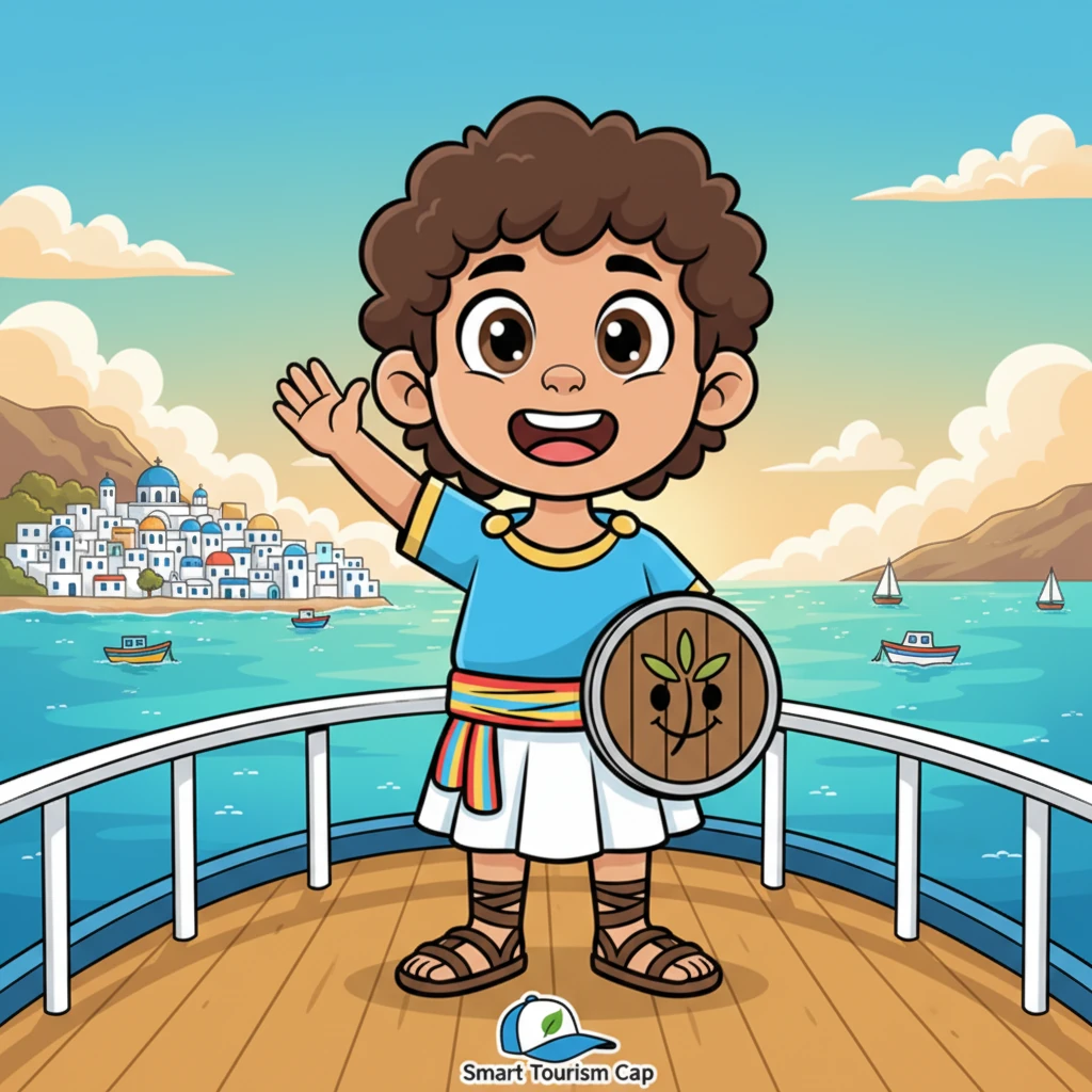 With a big smile, Niko waved goodbye to Greece. He understood that caring for our beautiful world makes everyone, and every place, happier and healthier. He promised to tell all his friends about the 'Smart Tourism Cap' and the joy of responsible travel.