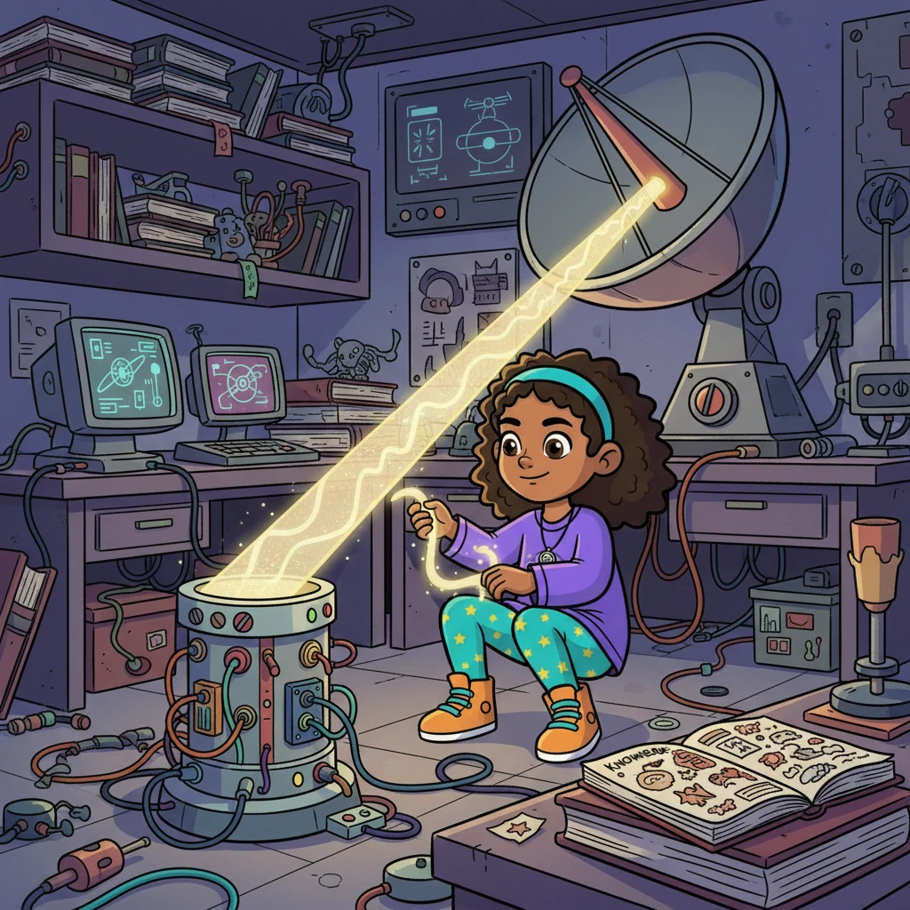 Anya had to find a way to **wrap** the signal to the radio dish to get the message. She designed a clever device using the knowledge from the journal.