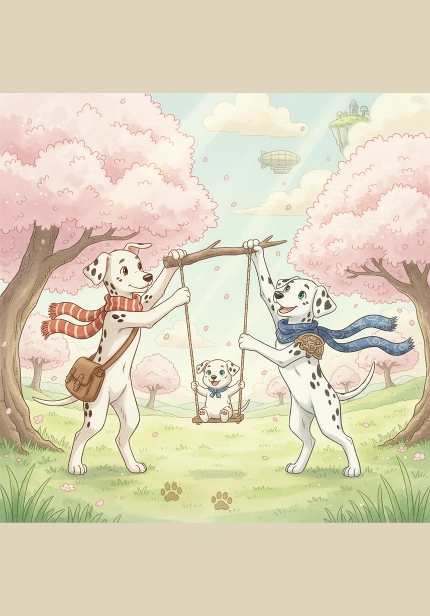 The brothers find a freshly painted blue bench and accidentally brush against it. Now, Bobby has a blue streak on his side, and Matrix has blue paws, making them look even more unique.