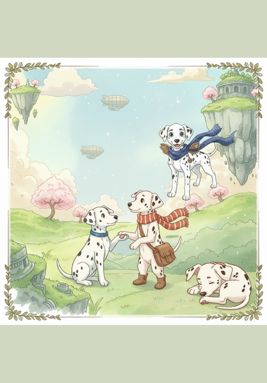 A grumpy cat watches them from a high stone wall, flicking its tail in annoyance. Bobby barks a friendly hello, but the cat just lets out a long yawn and ignores their antics.