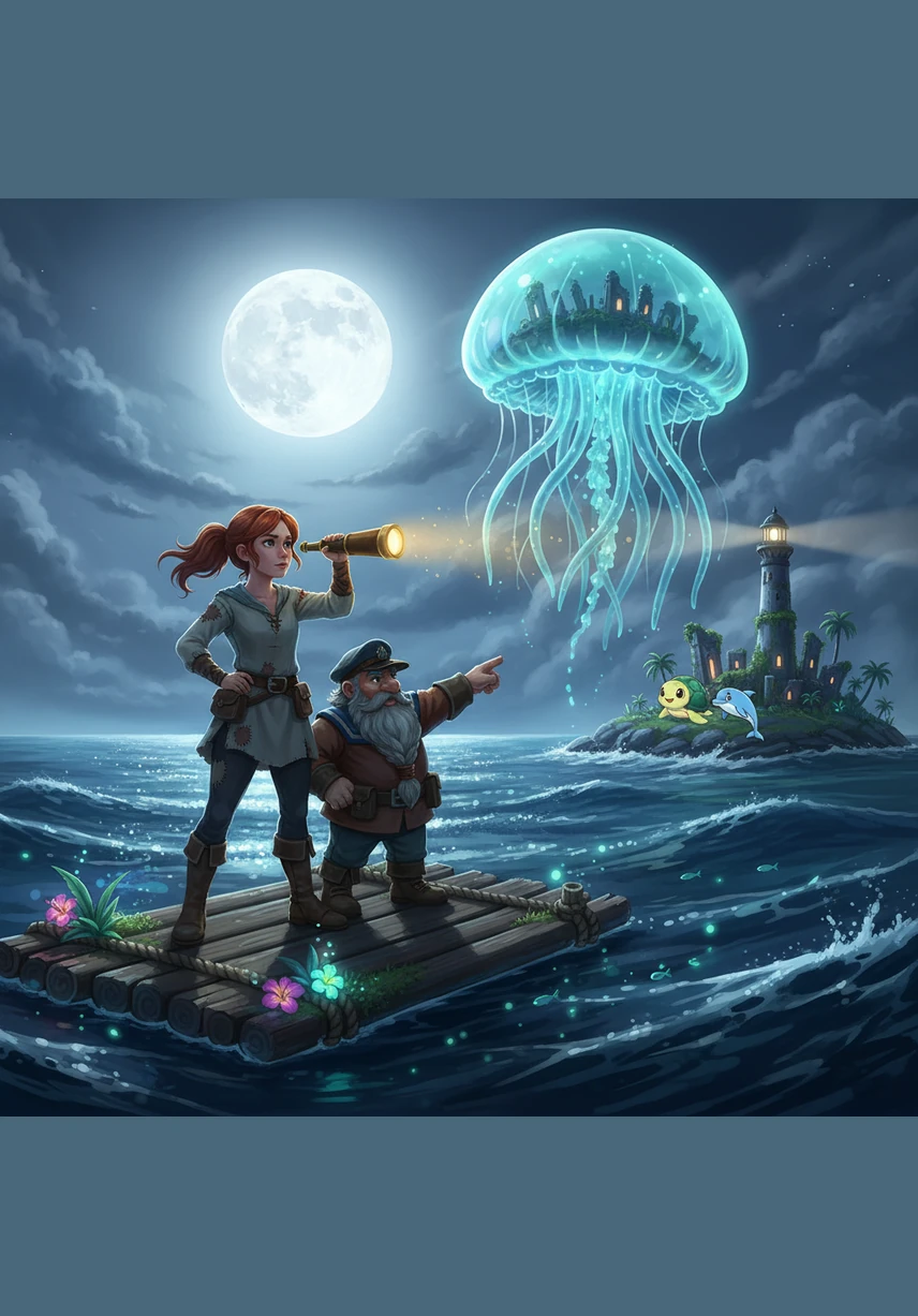 月光洒在银色的沙滩上，小海龟小皮费力地从蛋壳里爬出来，好奇地望着前方波光粼粼的蓝色大海。