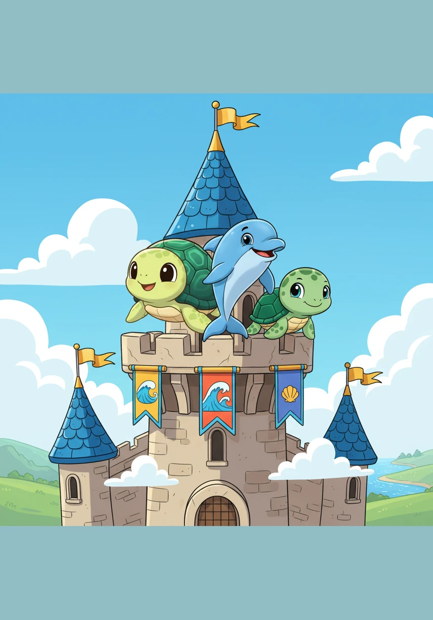 站在城堡的高处俯瞰，小皮意识到世界远比他想象的要大得多，他心中充满了对未来的无限向往与探索欲。