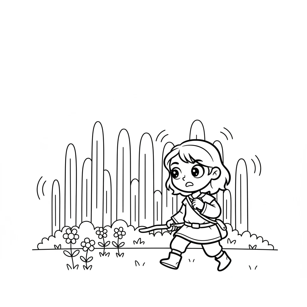 Elara was playing in her garden, a happy giggle on her lips. Suddenly, a low, rumbling sound echoed from beyond the tall trees of the Whispering Woods. It sounded like a very big yawn, or maybe a tiny earthquake. Elara stopped her play, her eyes wide with curiosity.