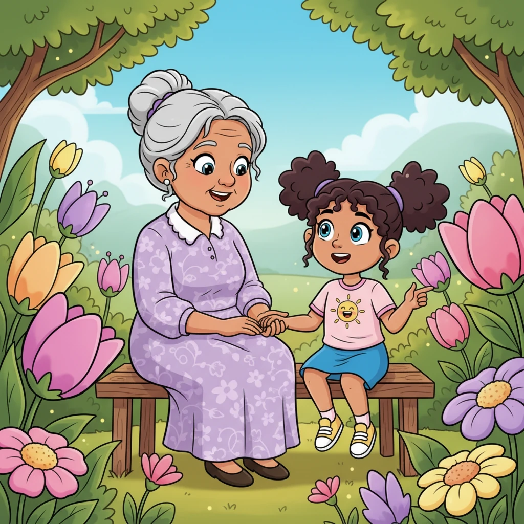 Grandmother gently explained that Pip was like a flower bud, preparing to bloom into something even more beautiful. She told Pip that growing up meant wonderful changes, each one a special part of her unique story.