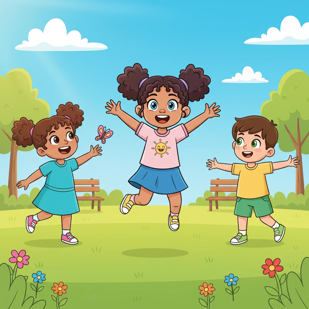 Out in the sunny park, Pip played with her friends, feeling a new sense of grace and joyful energy. She felt so connected to the world, like a happy little sprout reaching for the sun.