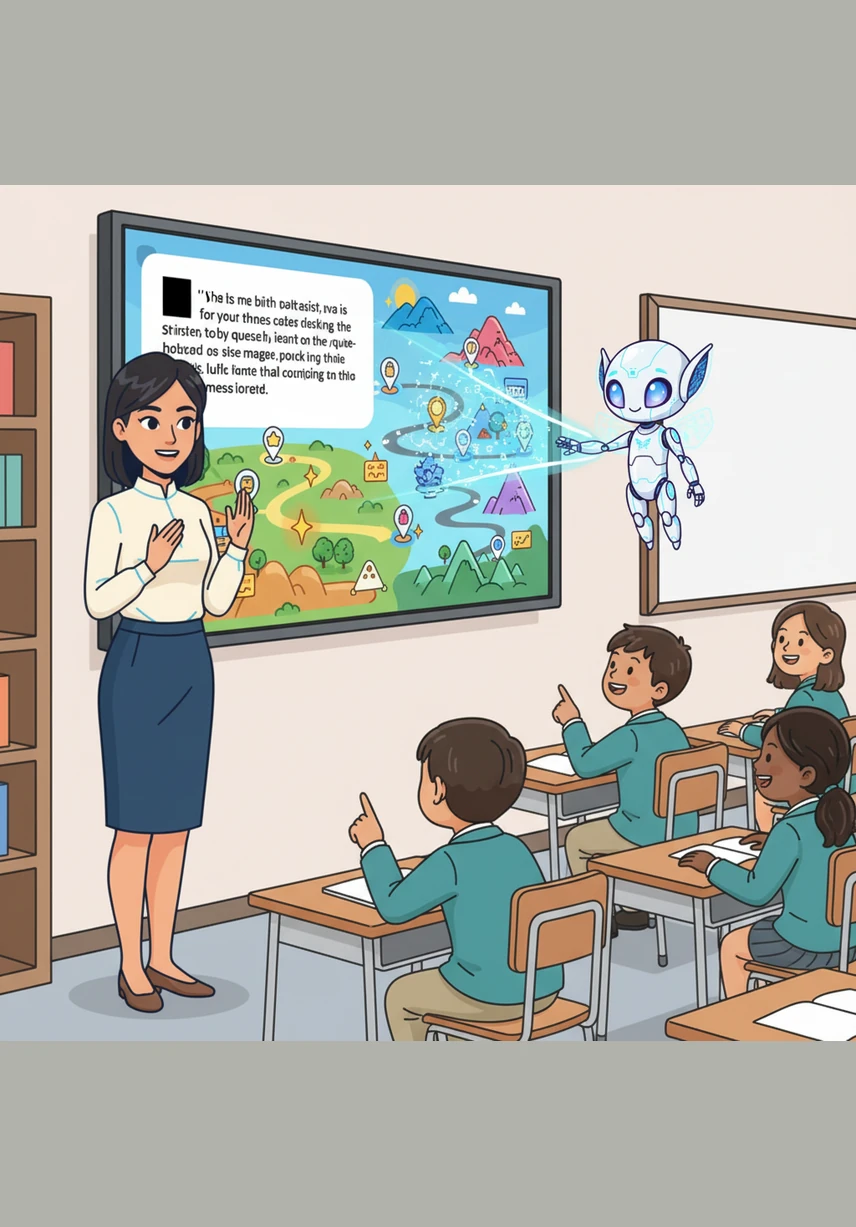 With a swift wave of its hand, Gemini transforms a dry, boring textbook paragraph into an exciting interactive quest. Aliya watches in awe as the screen fills with vibrant maps and challenging puzzles designed to captivate her students.