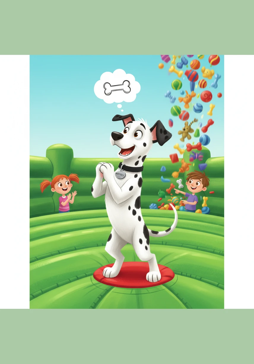 Matrix doesn't hesitate for a second and leaps into the center of the puddle with a giant splash. Mud flies everywhere, covering his white fur in dark, messy blotches.