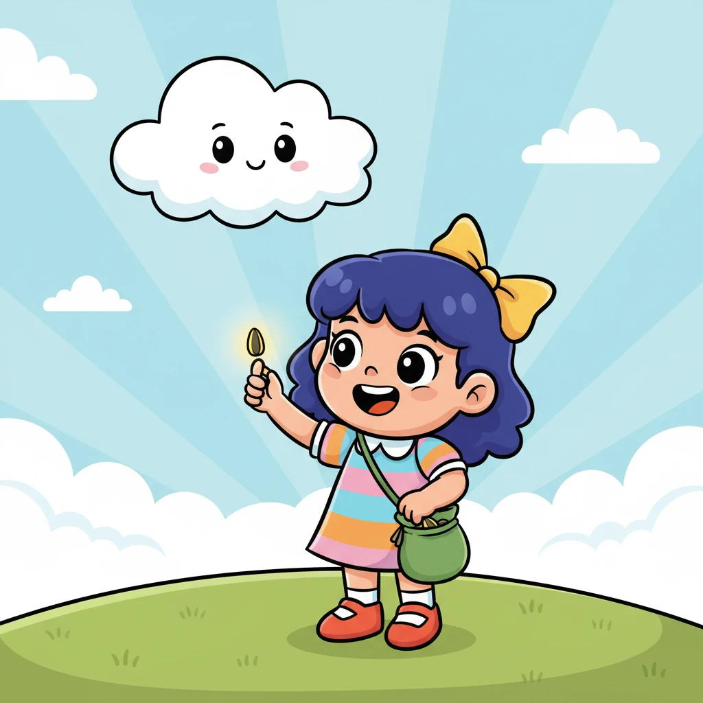 ராகினிக்கு ஒரு யோசனை வந்தது. அவள் தன் பையில் இருந்து ஒரு சிறிய, பிரகாசமான சூரியகாந்தி விதையை எடுத்தாள். மந்திரவாதிக்கு சூரியகாந்தி விதைகள் மிகவும் பிடிக்கும் என்று மேகம் கூறியிருந்தது.