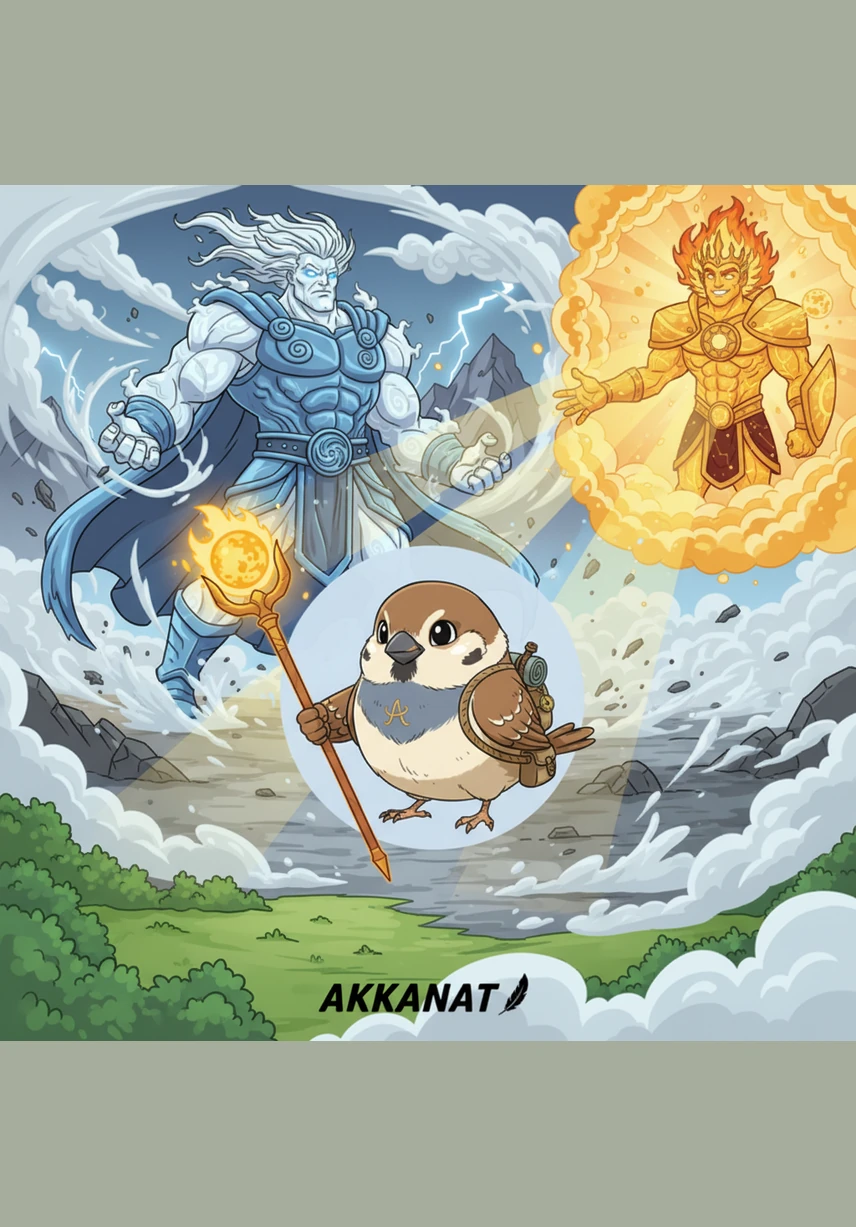 A brave little sparrow named Akkanat flew across the parched landscape, his throat dry and his wings heavy, searching desperately for any sign of life-giving moisture.