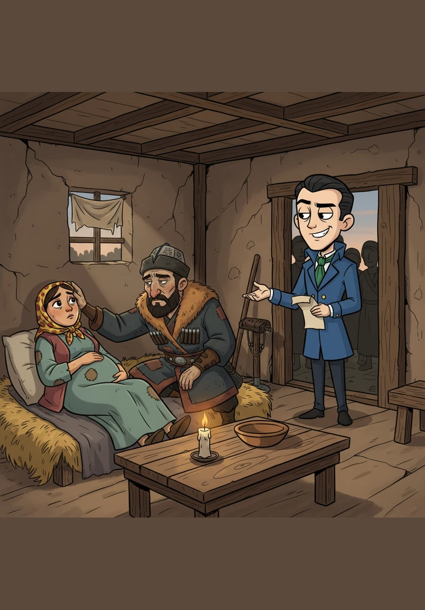 Inside a humble earthen home, the flickering light of a small fire casts long shadows against the walls. Jamal sits in the quiet, watching the steam rise from a black kettle as she waits for a husband who is late to return.