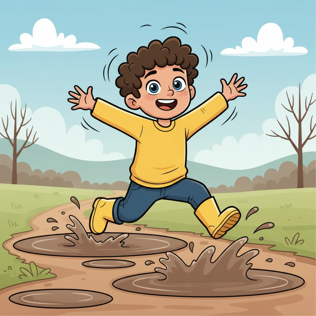 Tom, a mischievous little boy, defied the chilly winter afternoon. He dashed outside without his coat, gleefully splashing through puddles and letting the icy wind ruffle his hair. He thought it was a grand adventure, a playful challenge against the elements.