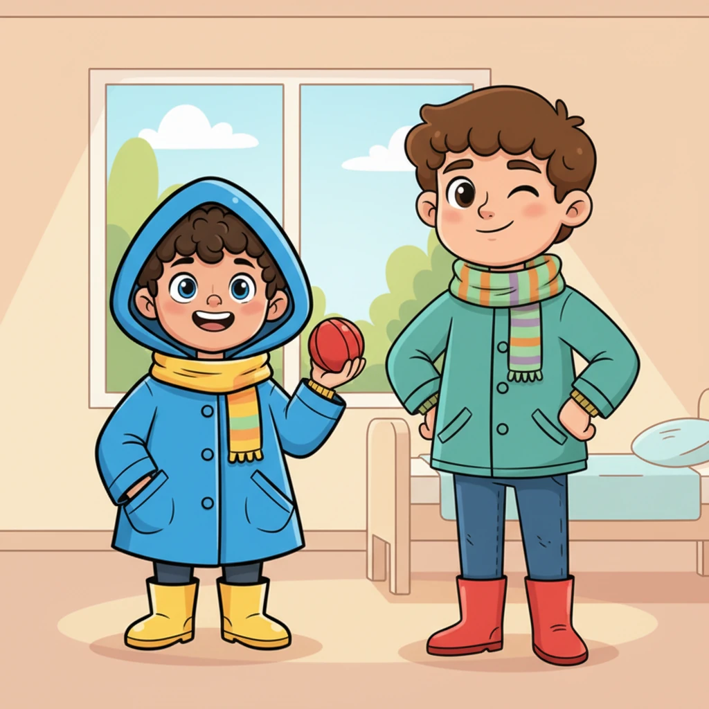 Two days later, thanks to Leo's gentle care and watchful eye, a miracle happened! Tom woke up feeling completely well, his eyes sparkling and a big smile back on his face. The fever was gone! Seeing Tom standing, ready to go home, Leo gave him a knowing wink, and Tom knew he was better not just because of medicine, but because of his nurse's big, kind heart.