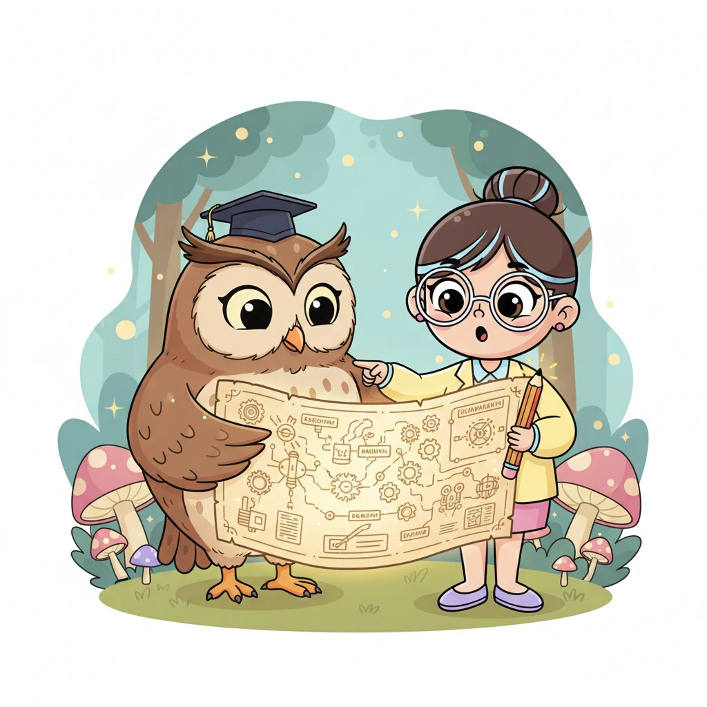 Ең маңызды бөлім — құралдың құрылымы еді. Үкі Айгүлге құралдың ішкі бөліктерін көрсететін үлкен, сиқырлы картаны ашты. Әр бөлімнің өз орны мен мақсаты бар еді.