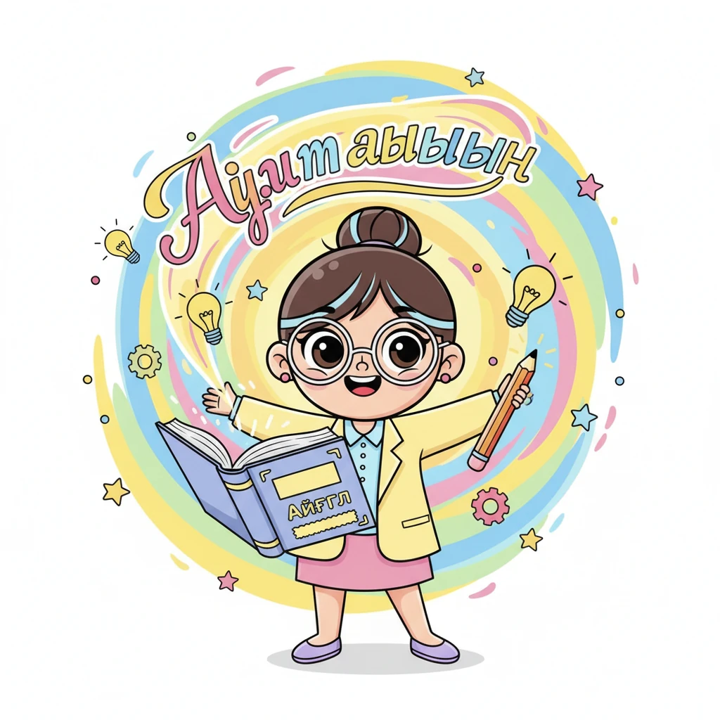 Бірінші бөлім – Титулдық бет. Бұл құралдың аты, Айгүлдің аты-жөні, жұмыс орны және қаласы көрсетілетін жарқын кіріспе еді. Ол өзінің құралына сәнді, әдемі атауды ойлап тапты.