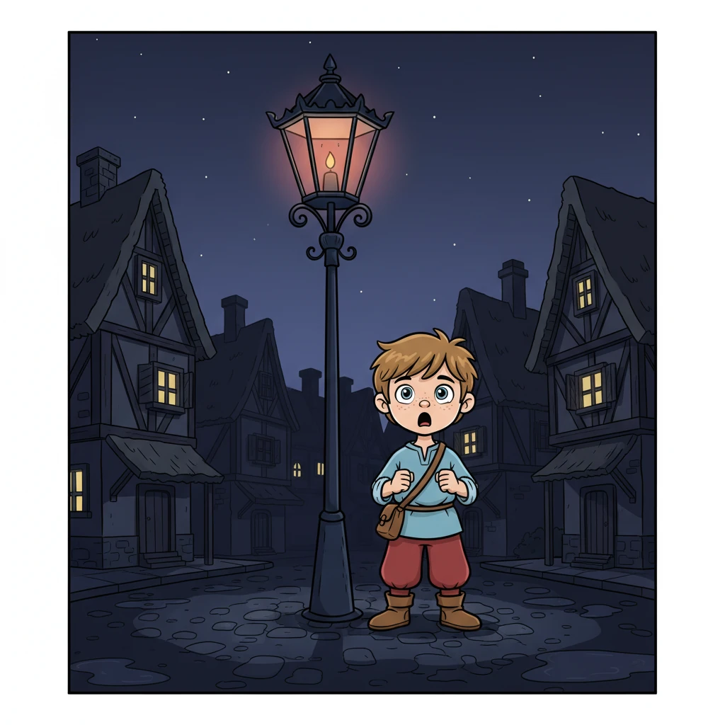 Amidst the chaos, the village's only grand street lamp, a beacon of comfort, flickered dramatically and then sputtered out completely. The entire village was plunged into a dizzying, overwhelming darkness. Fear rippled through the homes, leaving everyone feeling lost and alone in the sudden gloom.