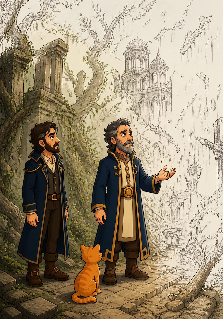 Nature made a brief, valiant effort to reclaim the ruins, but even the vines and trees looked like unfinished sketches. The world was thinning out, losing its texture and detail as the memory of the earth finally started to leak away.