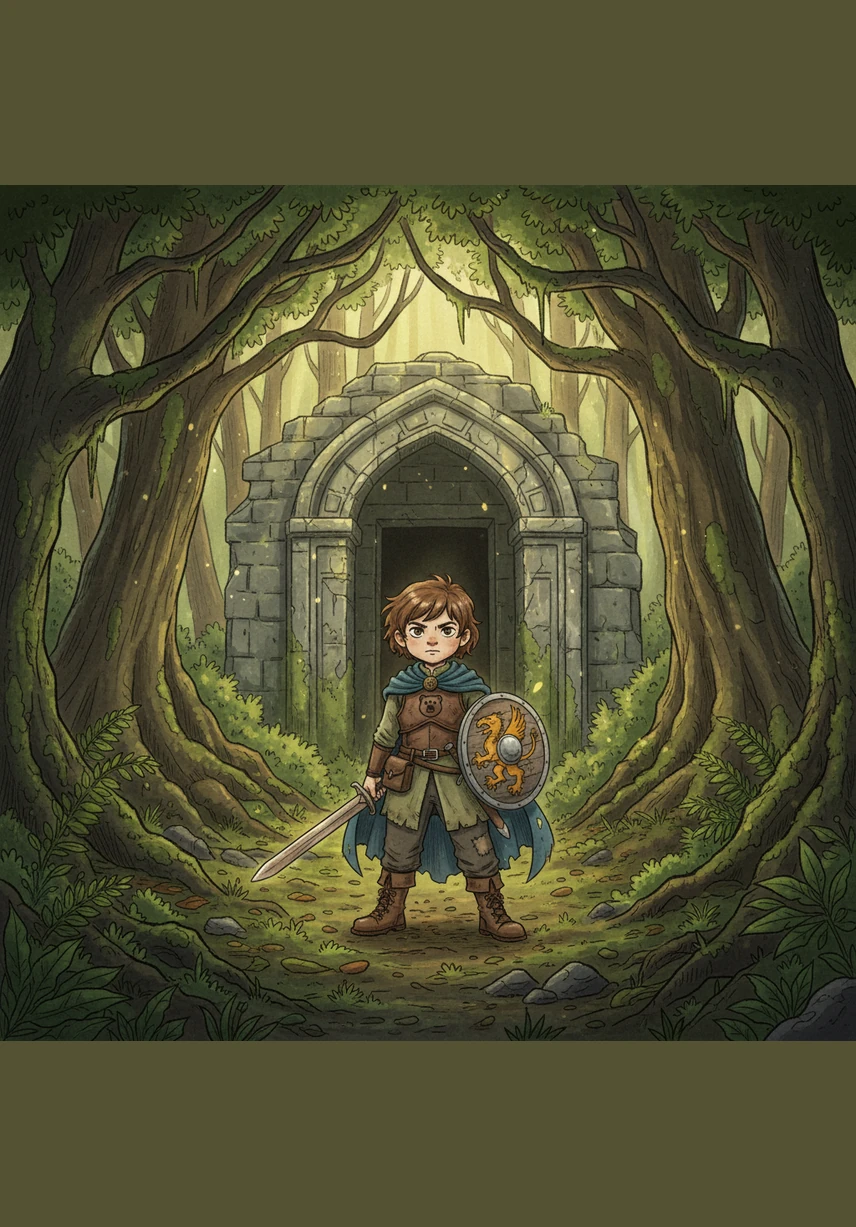 The sunlight filtered through the canopy of an ancient forest, casting emerald shadows over the mossy ground. Anika pointed out strange, giant ferns while Benjamin checked their compass to ensure they remained on the right path.