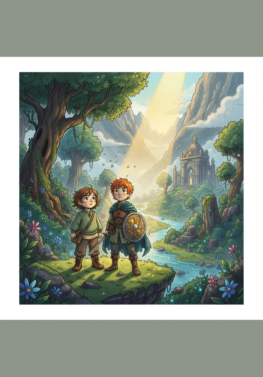 When the sun finally emerged, it revealed a hidden valley filled with vibrant, glowing flowers that smelled like honey. Anika and Benjamin wandered through the blooms, feeling as though they had stepped into a living dream.