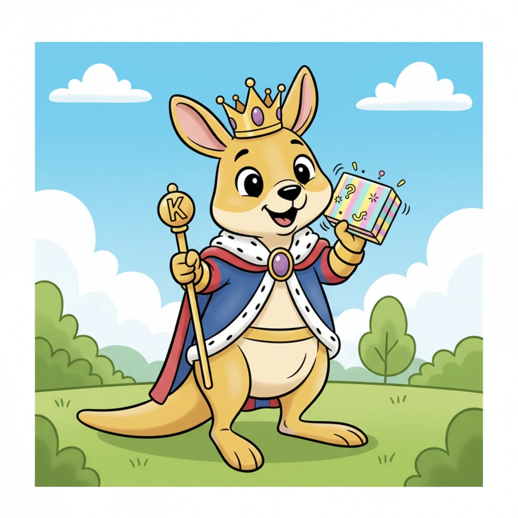 Next, he pulls out a small, colorful kit. It's a mystery kit, full of surprises! King Koby shakes it gently, wondering what fun things are inside. This kit is special.
