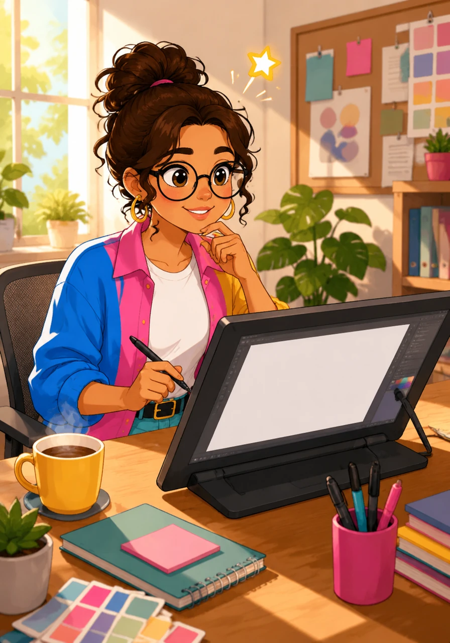 Maya sat at her sunlit desk, staring at a blank digital canvas on her screen, ready to create something extraordinary. With a cup of warm coffee by her side and a spark of inspiration in her eyes, she began brainstorming the ultimate collection of digital templates.