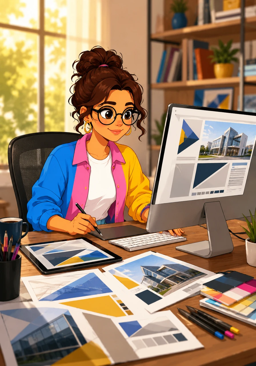 As the afternoon rolled in, Maya shifted her focus to corporate chic, crafting high-converting pitch decks and sleek real estate media kits. She used bold typography, clean lines, and crisp geometric shapes to give independent agents and entrepreneurs an instant professional edge.