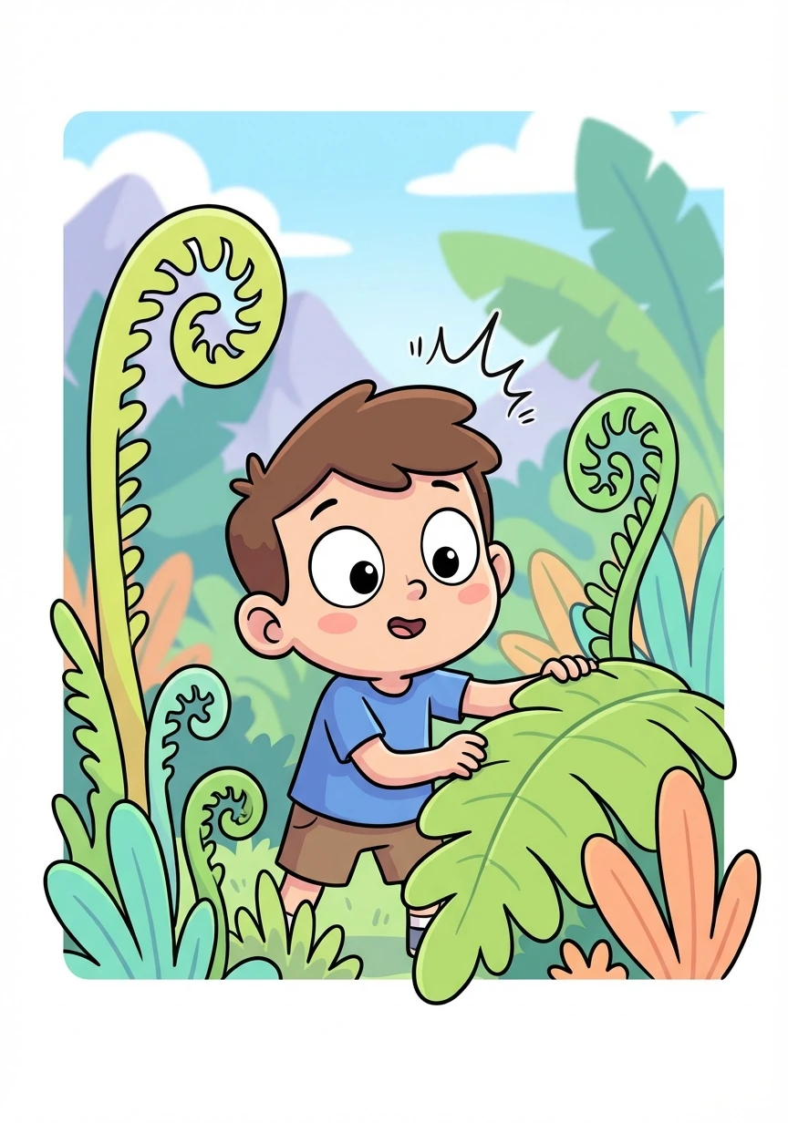 When the light subsided, Timmy found himself in a lush, prehistoric jungle. Towering ferns surrounded him, and the air vibrated with the deep roar of a dinosaur.