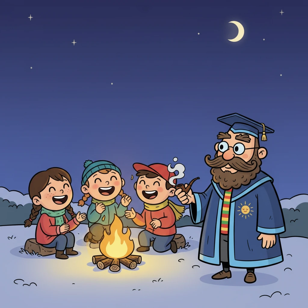 En la esquina, un grupo de amigos lo espera. Ríen y conversan alrededor de una pequeña fogata, el calor de las llamas contrastando con el frío de la noche. El Filósofo sonríe, pero su mente vaga lejos.