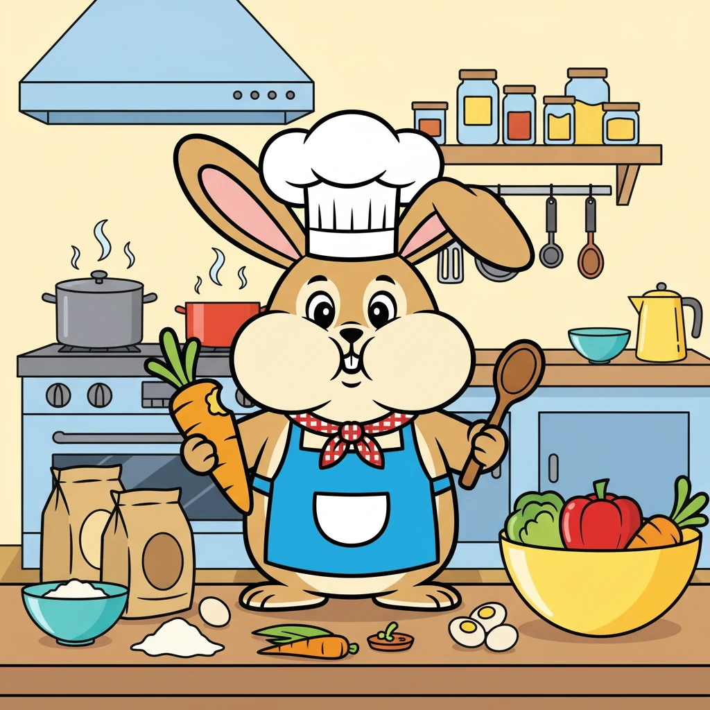 เต่าเตี้ยไม่หวั่นไหวกับความวุ่นวาย มันใช้ความใจเย็นและความรอบคอบ ค่อยๆ รวบรวมส่วนผสมที่เหลืออยู่ และเริ่มทำอาหารอย่างตั้งใจ.